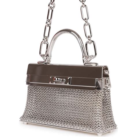 hermes kelly sac bijou chaine in sterling silver|Hermes kelly himalaya bags.